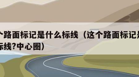 这个路面标记是什么标线（这个路面标记是什么标线?中心圈）