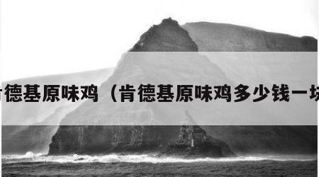 肯德基原味鸡（肯德基原味鸡多少钱一块）