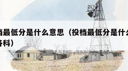 投档最低分是什么意思（投档最低分是什么意思各科）