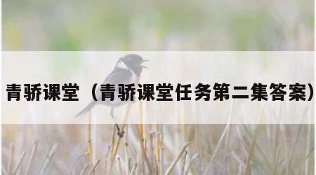 青骄课堂（青骄课堂任务第二集答案）