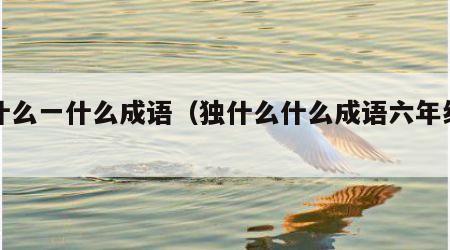独什么一什么成语（独什么什么成语六年级上册）