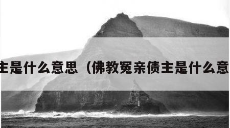 债主是什么意思（佛教冤亲债主是什么意思）