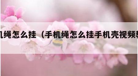手机绳怎么挂（手机绳怎么挂手机壳视频教程）