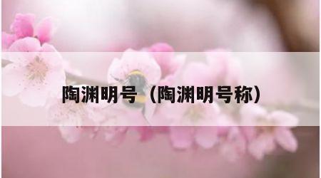 陶渊明号（陶渊明号称）