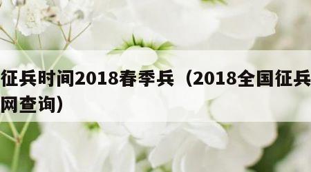 征兵时间2018春季兵（2018全国征兵网查询）