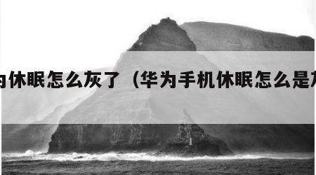 华为休眠怎么灰了（华为手机休眠怎么是灰色的）