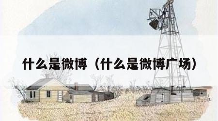 什么是微博（什么是微博广场）