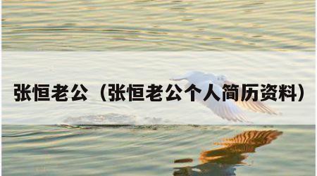 张恒老公（张恒老公个人简历资料）