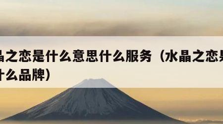 水晶之恋是什么意思什么服务（水晶之恋果冻是什么品牌）
