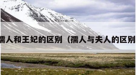 孺人和王妃的区别（孺人与夫人的区别）