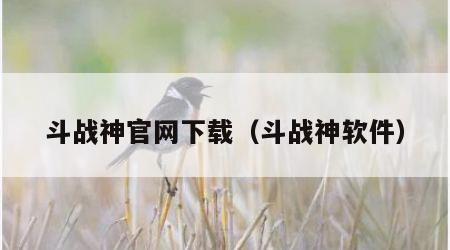 斗战神官网下载（斗战神软件）