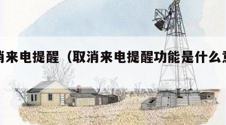 取消来电提醒（取消来电提醒功能是什么意思）