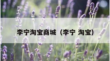 李宁淘宝商城（李宁 淘宝）