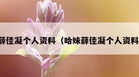 薛佳凝个人资料（哈妹薛佳凝个人资料）