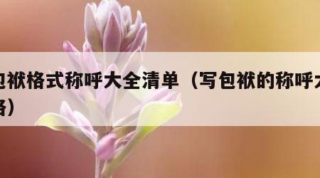写包袱格式称呼大全清单（写包袱的称呼大全表格）