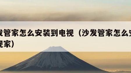沙发管家怎么安装到电视（沙发管家怎么安装电视家）