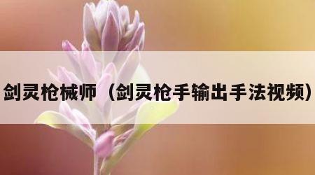 剑灵枪械师（剑灵枪手输出手法视频）