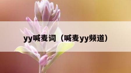 yy喊麦词（喊麦yy频道）