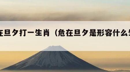 危在旦夕打一生肖（危在旦夕是形容什么生肖）