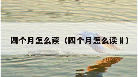 四个月怎么读（四个月怎么读朤）