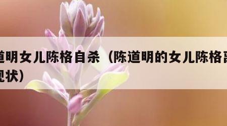 陈道明女儿陈格自杀（陈道明的女儿陈格离婚后现状）