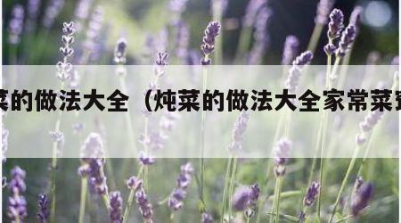 炖菜的做法大全（炖菜的做法大全家常菜窍门）