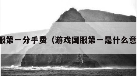 国服第一分手费（游戏国服第一是什么意思）