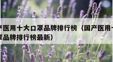 国产医用十大口罩品牌排行榜（国产医用十大口罩品牌排行榜最新）