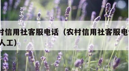 农村信用社客服电话（农村信用社客服电话955人工）