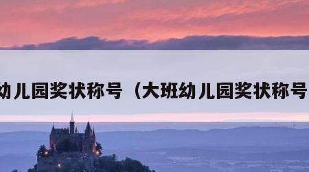 幼儿园奖状称号（大班幼儿园奖状称号）