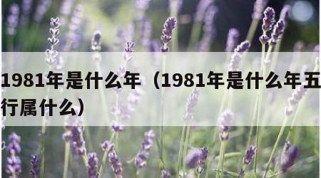 1981年是什么年（1981年是什么年五行属什么）
