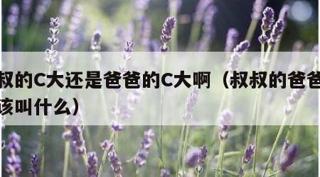 叔叔的C大还是爸爸的C大啊（叔叔的爸爸我应该叫什么）