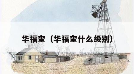 华福奎（华福奎什么级别）