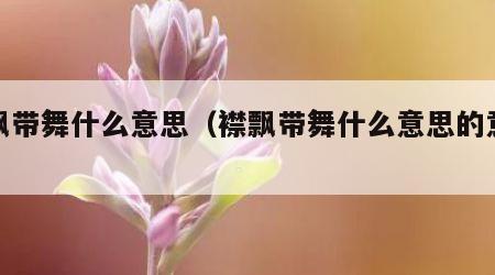 襟飘带舞什么意思（襟飘带舞什么意思的意思）