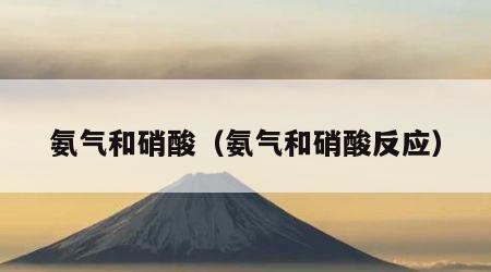 氨气和硝酸（氨气和硝酸反应）
