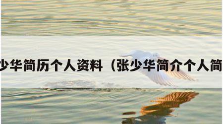 张少华简历个人资料（张少华简介个人简历）