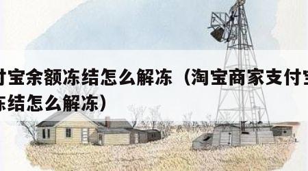 支付宝余额冻结怎么解冻（淘宝商家支付宝余额冻结怎么解冻）