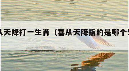 喜从天降打一生肖（喜从天降指的是哪个生肖）