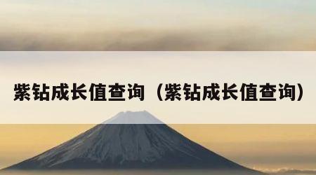 紫钻成长值查询（紫钻成长值查询）