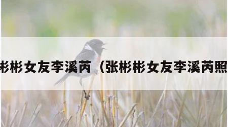 张彬彬女友李溪芮（张彬彬女友李溪芮照片）