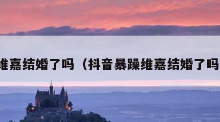 维嘉结婚了吗（抖音暴躁维嘉结婚了吗）