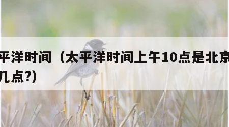 太平洋时间（太平洋时间上午10点是北京时间几点?）
