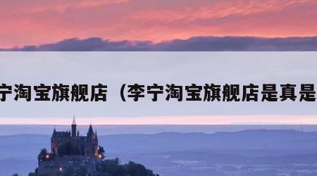 李宁淘宝旗舰店（李宁淘宝旗舰店是真是假）