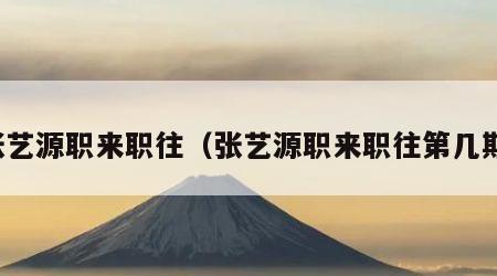 张艺源职来职往（张艺源职来职往第几期）