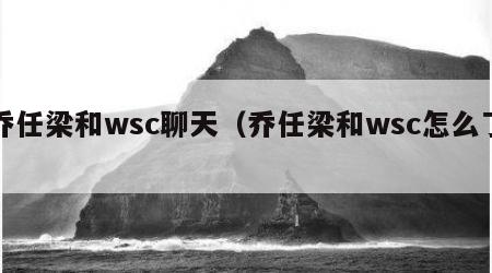 乔任梁和wsc聊天（乔任梁和wsc怎么了）