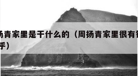 周扬青家里是干什么的（周扬青家里很有钱吗 知乎）
