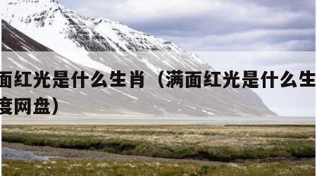 满面红光是什么生肖（满面红光是什么生肖 百度网盘）