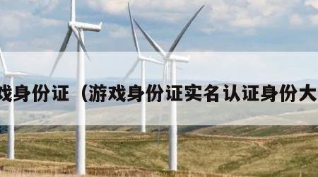 游戏身份证（游戏身份证实名认证身份大全）