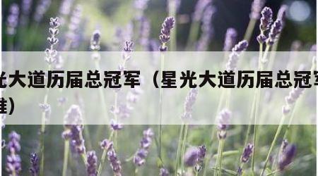 星光大道历届总冠军（星光大道历届总冠军都是谁）