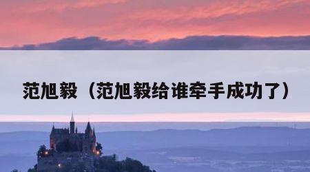 范旭毅（范旭毅给谁牵手成功了）